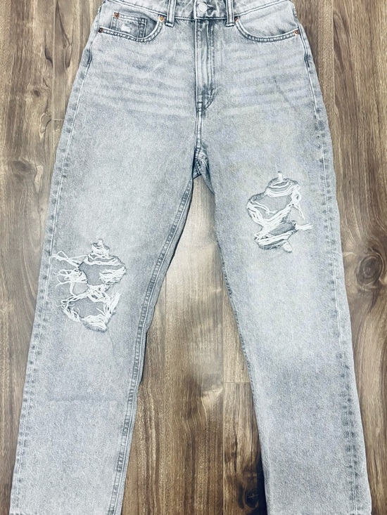 H&M Denim - H&M High-Rise Distressed Grey Wash Women's Jeans